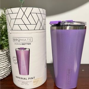 Brumate Glitter Violet 20oz Imperial Pint with Muv lid